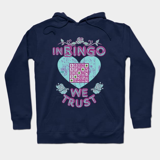 Bingo - In Bingo We Trust/ Teal Heart Hoodie by SEIKA by FP